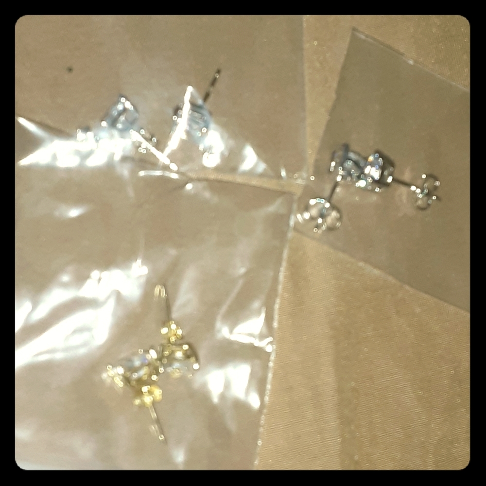 Gold and silver earrings